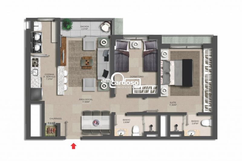 Apartamento 2 quarto(s)  no bairro Passo D'Areia