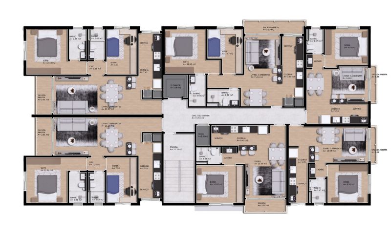 Apartamento 1 quarto(s)  no bairro Vila Ipiranga
