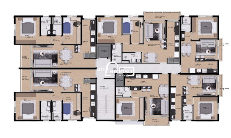 Apartamento 2 quarto(s)  no bairro Vila Ipiranga