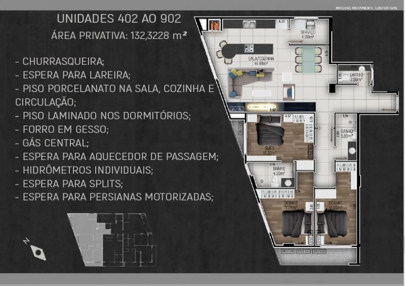 Apartamento 3 quartos  no Floresta