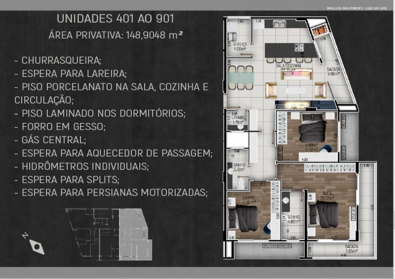 Apartamento 3 quartos  no Floresta