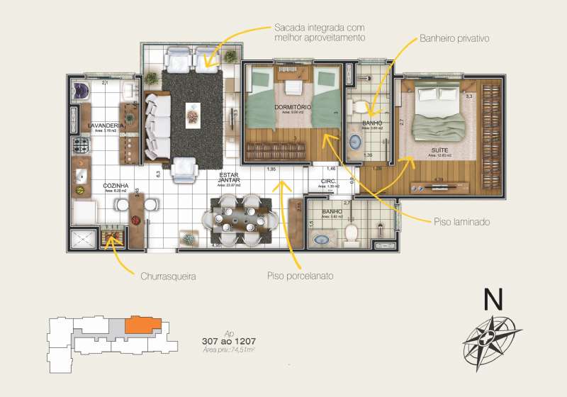 Apartamento 2 quartos  no Presidente Joo Goulart
