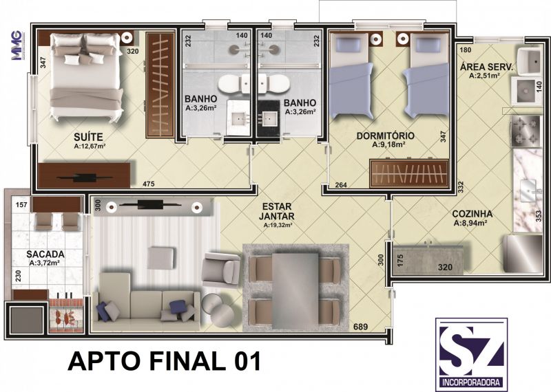 Apartamento 2 quartos  no Nossa Senhora do Rosrio
