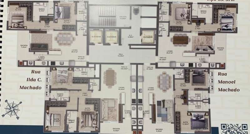 Apartamento 3 quartos no bairro Perequê