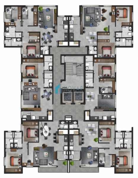 Apartamento 2 dormitórios no bairro Centro