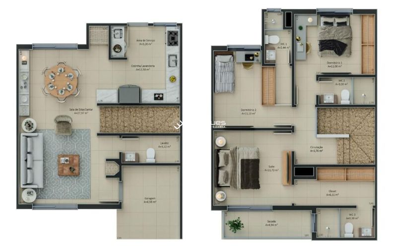 Casa 3 quartos  no bairro Areal