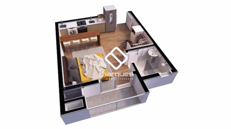 Apartamento 1 quarto  no bairro Centro