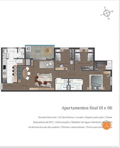 Apartamento 3 quartos  no bairro Centro