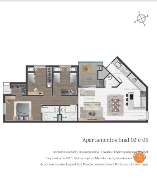 Apartamento 3 quartos  no bairro Centro