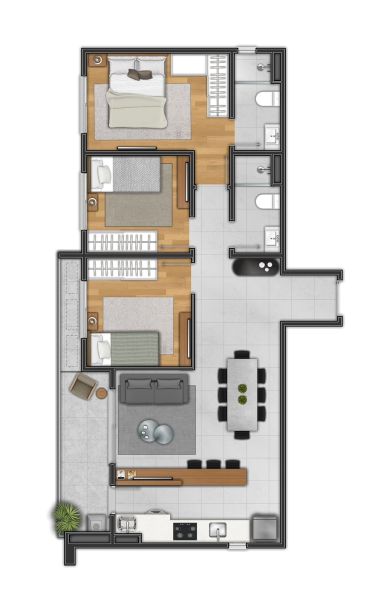 Apartamento 3 quartos no bairro Centro